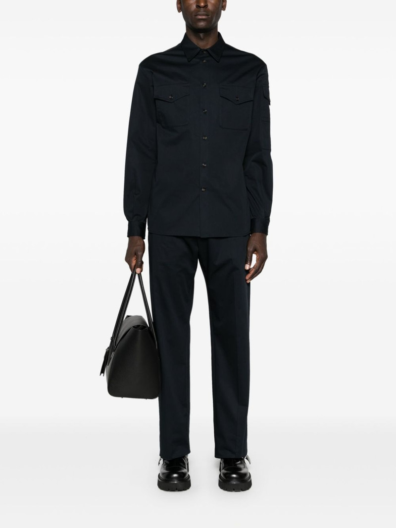 Alexander McQueen logo-trim cotton shirt outlook
