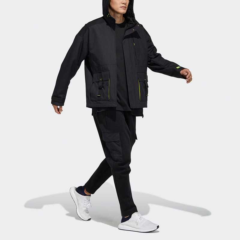 adidas Men's Woven Bagjk Hooded Jacket Black GP0988 - 4