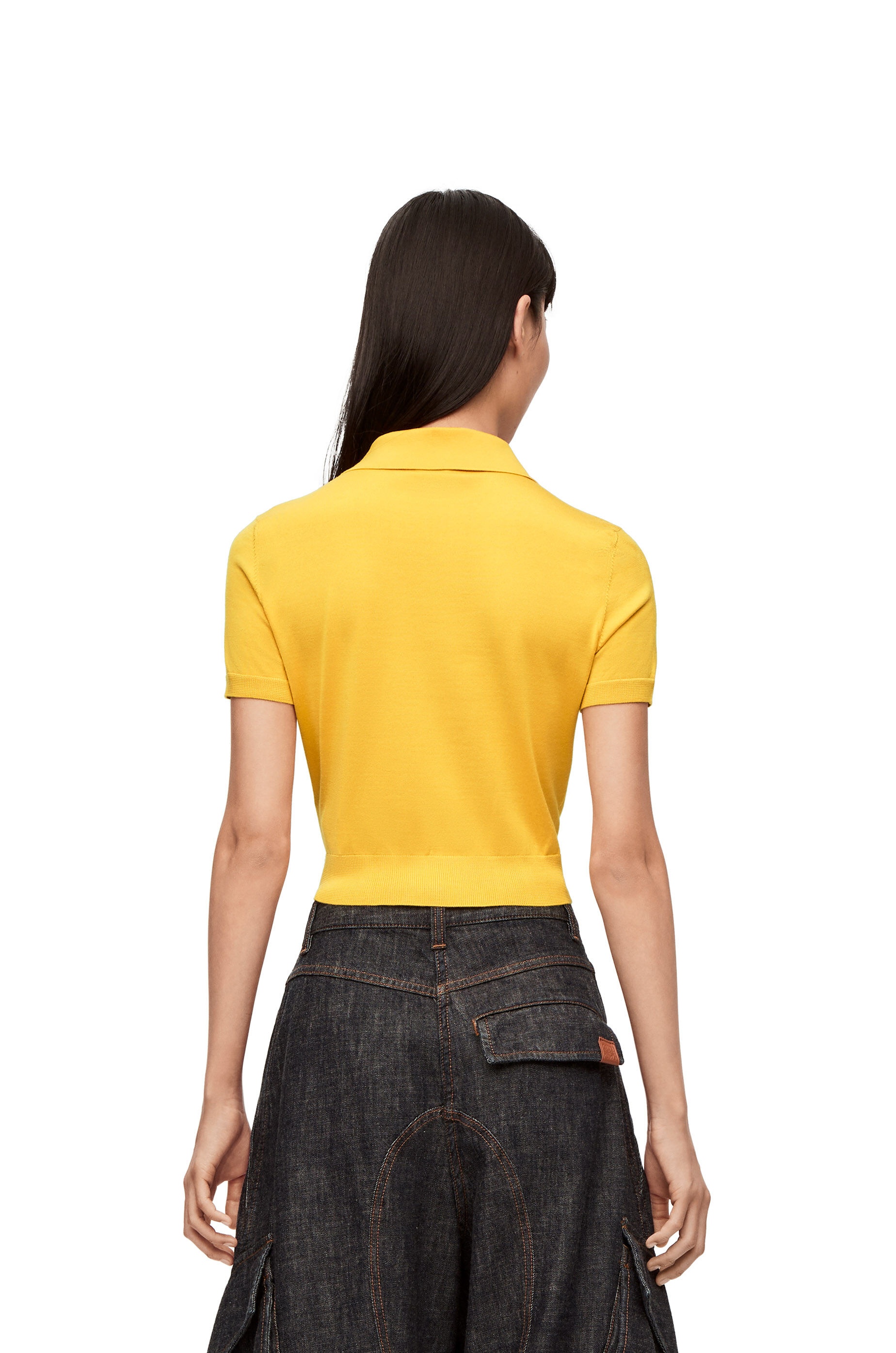 Cropped polo sweater in silk - 4