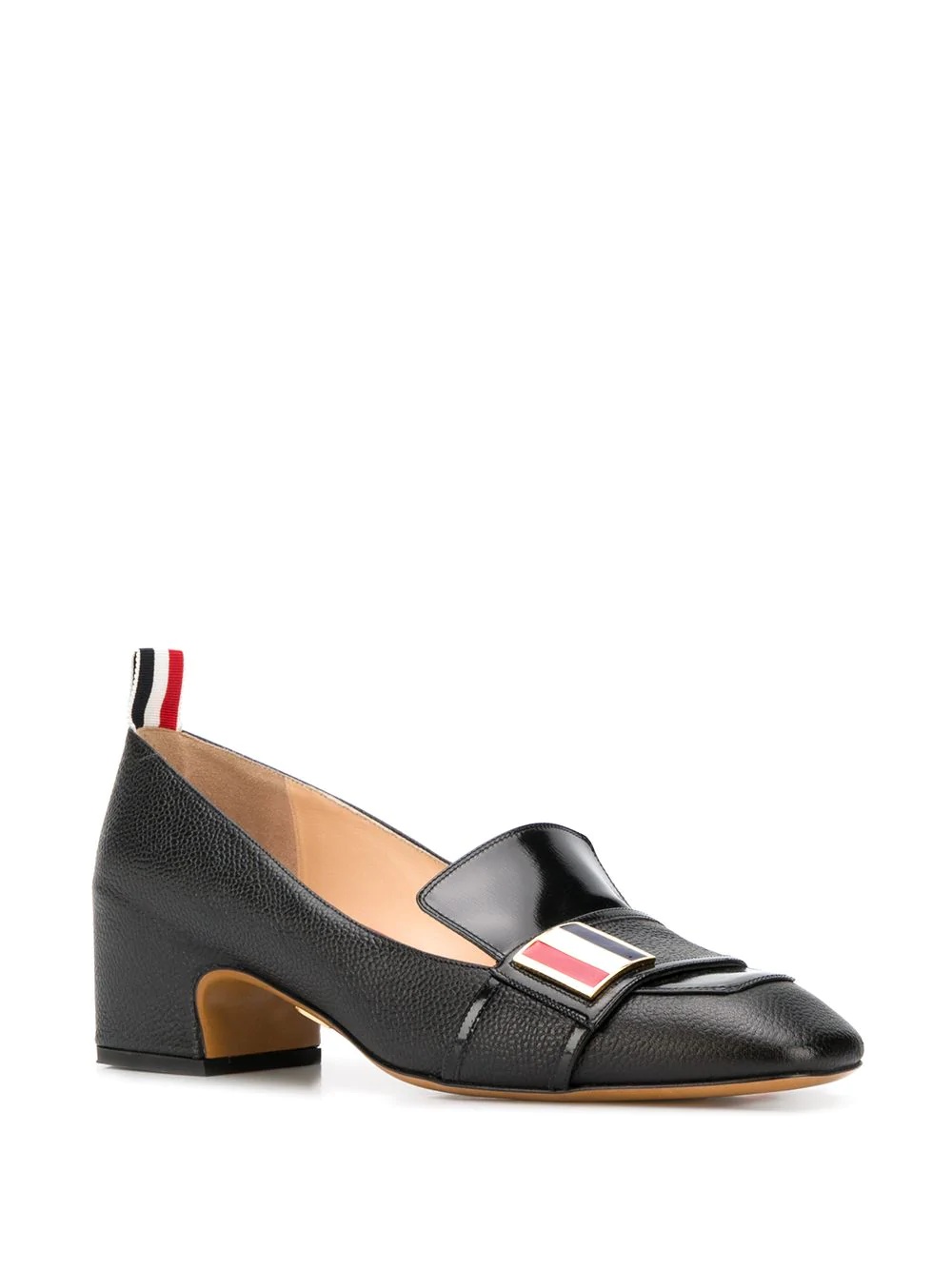 tricolour enamel strap loafers - 2