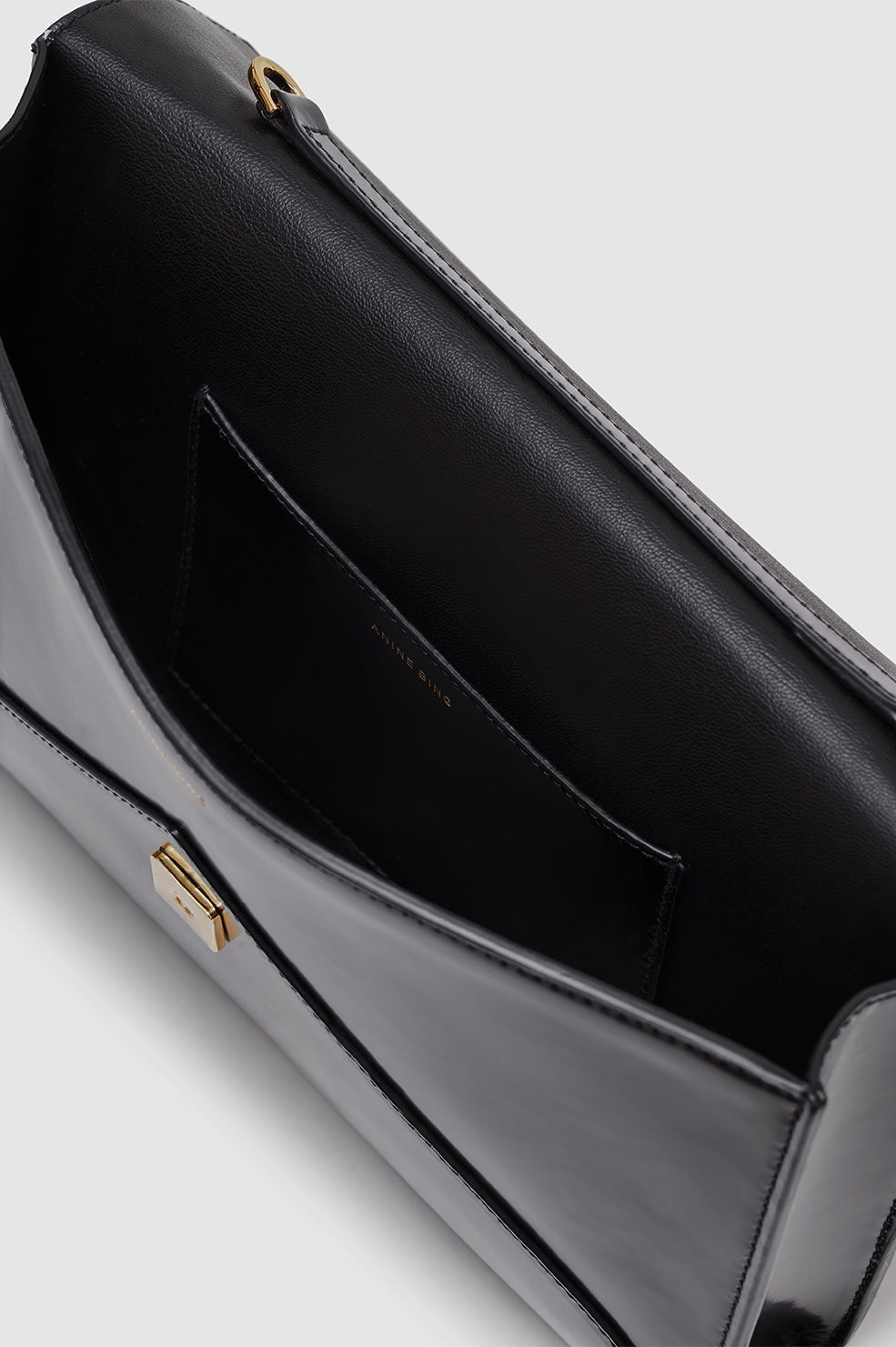 Elly Clutch - High-Shine Black - 5