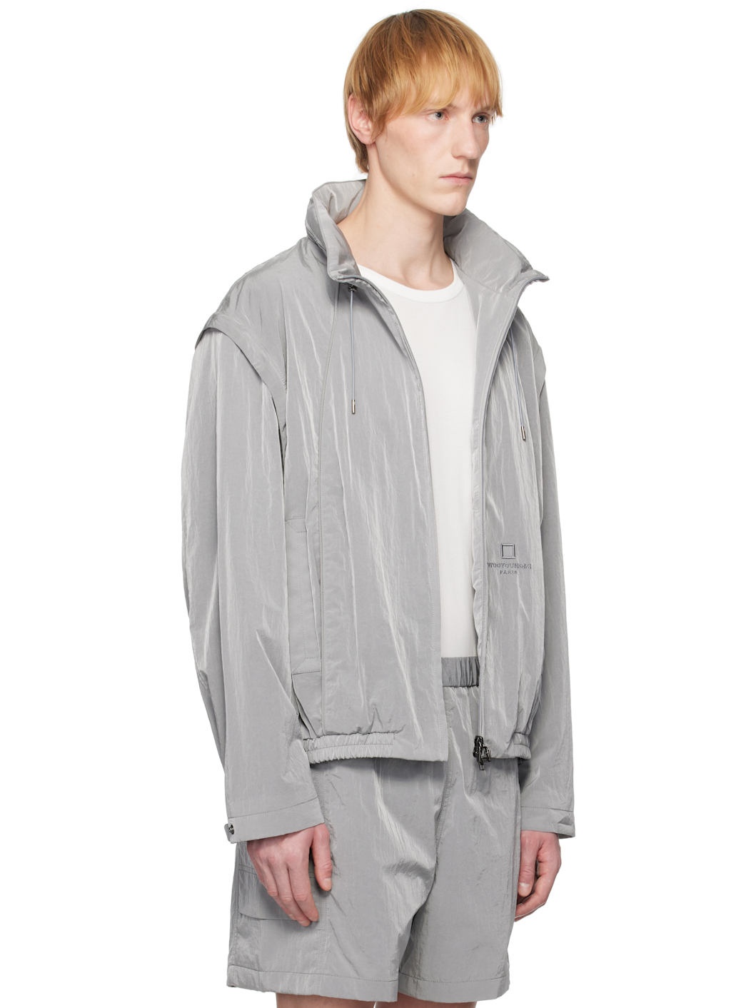 Gray Nylon Track Jacket - 2