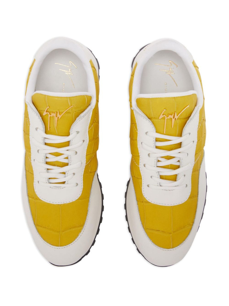 Jimi crocodile-effect leather sneakers 4