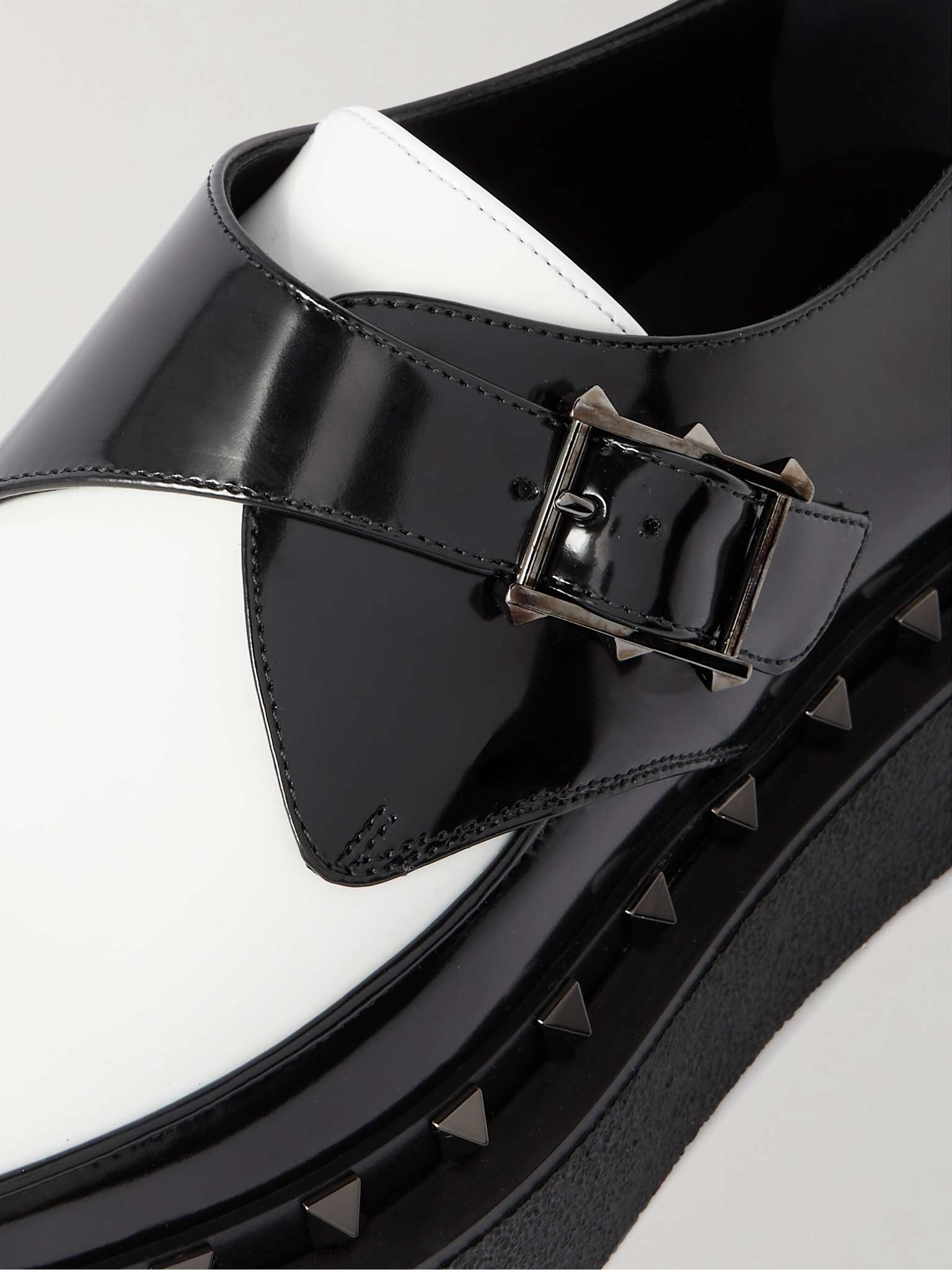Rockstud M-Way Patent-Leather Monk-Strap Shoes - 6