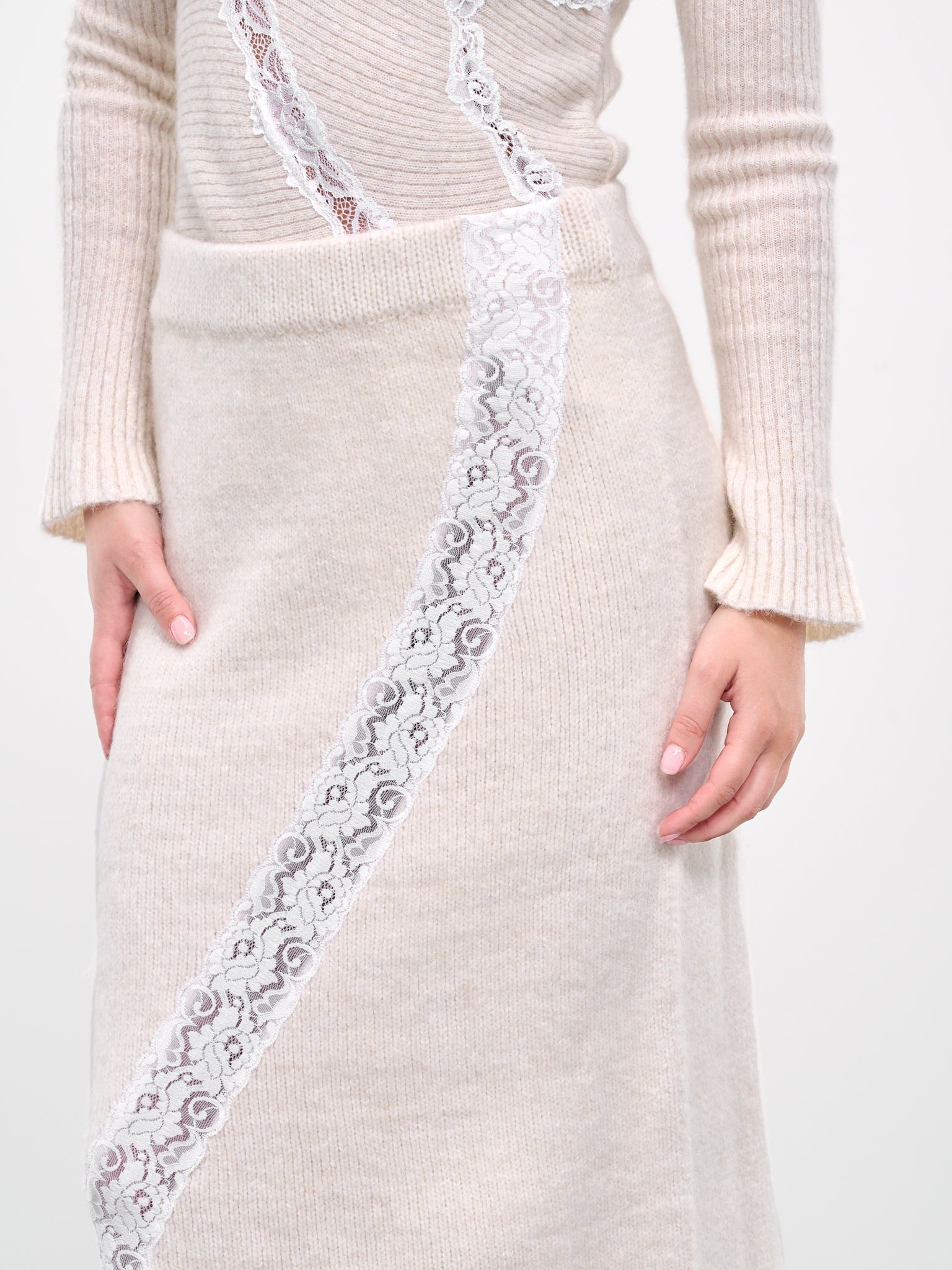 Lace Rib-Knit Skirt - 4