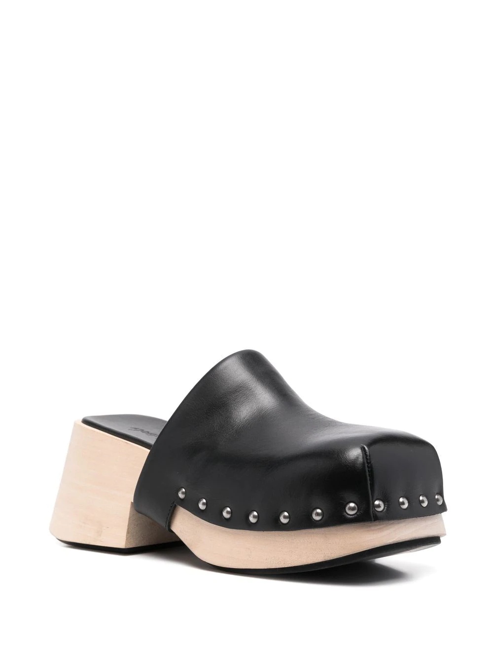 square-toe leather mules - 2