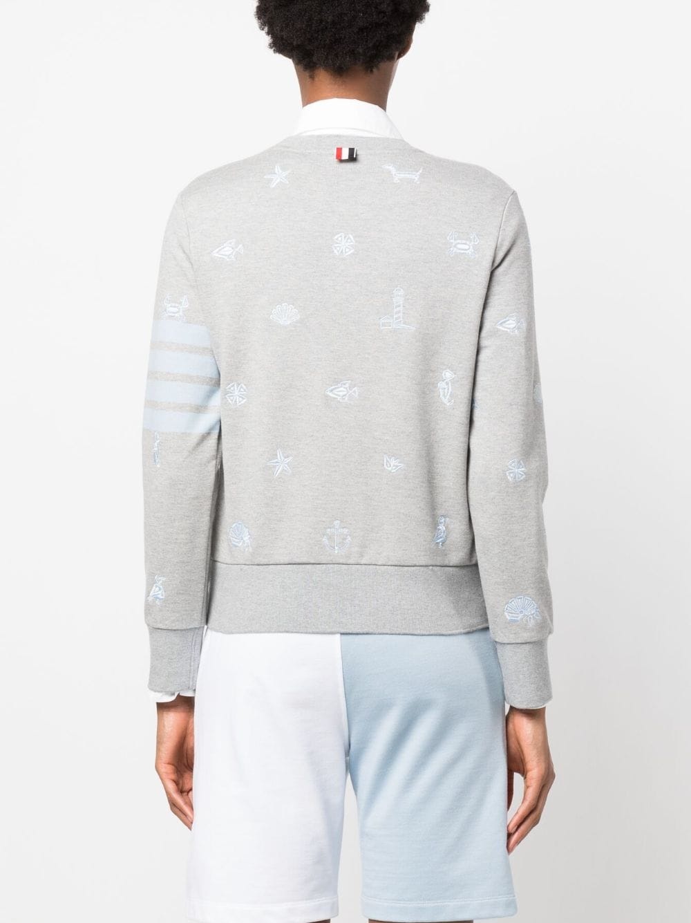 Nautical embroidery crew neck sweatshirt - 3