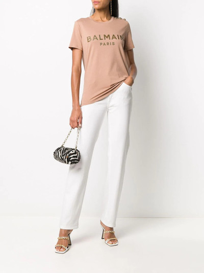 Balmain logo print T-shirt outlook