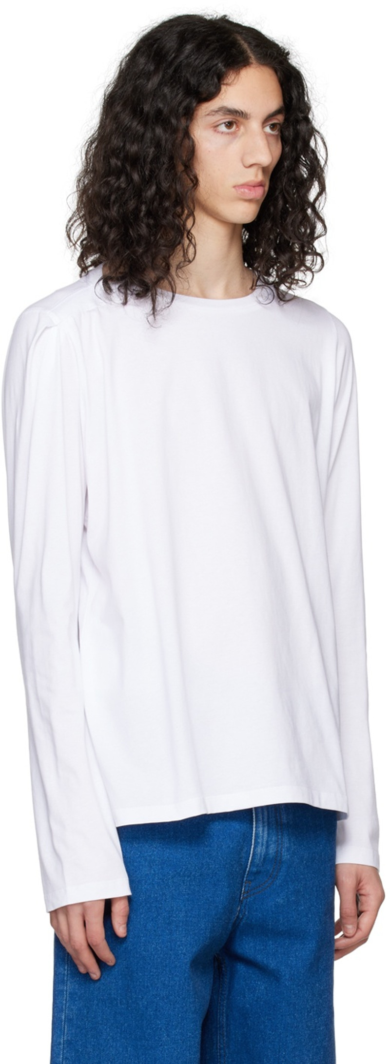 MARINA YEE White Deconstructed Long Sleeve T-Shirt outlook