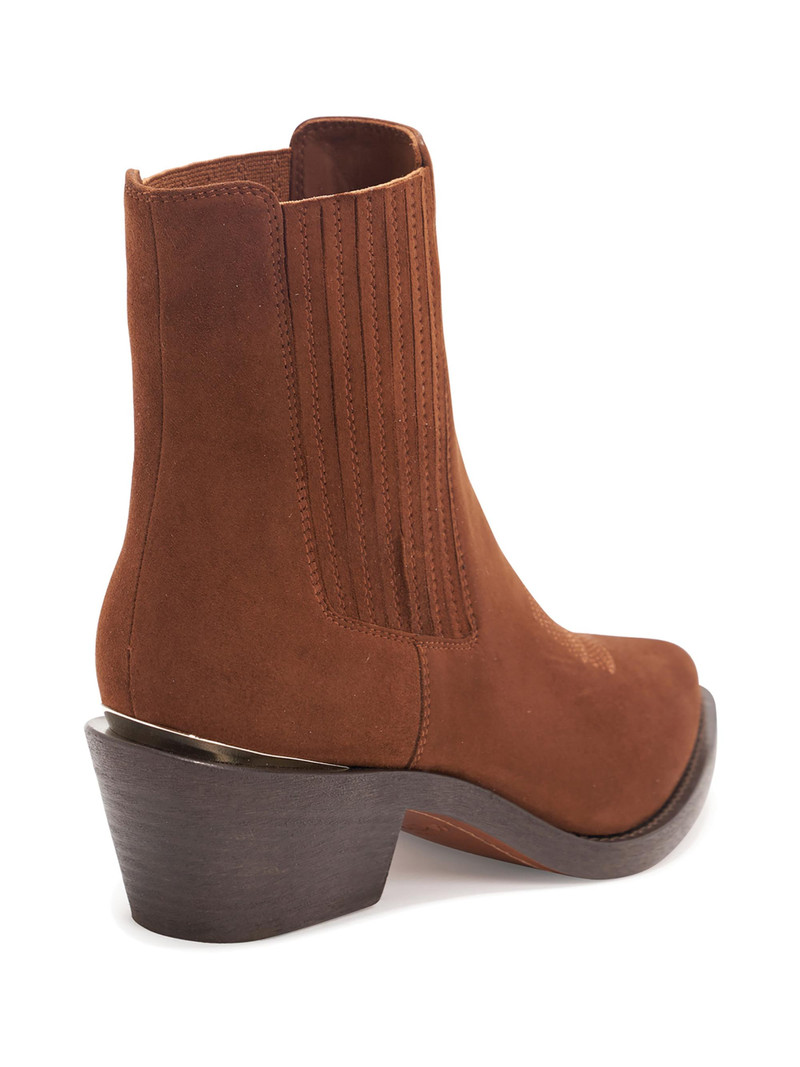 Women's 55MM Loulou Suede Ankle Boots - Cioccolato 3