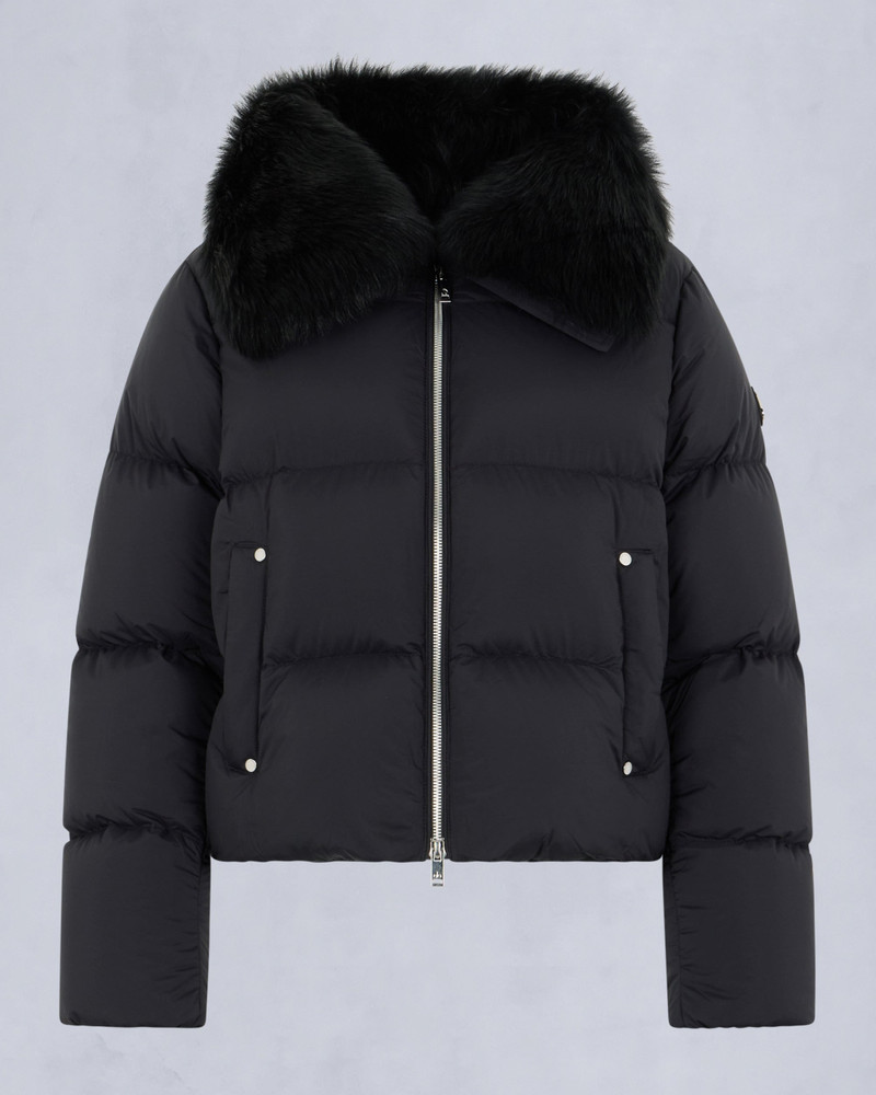 BELLE DUNE SHORT SHEARLING TRIM PUFFER 1