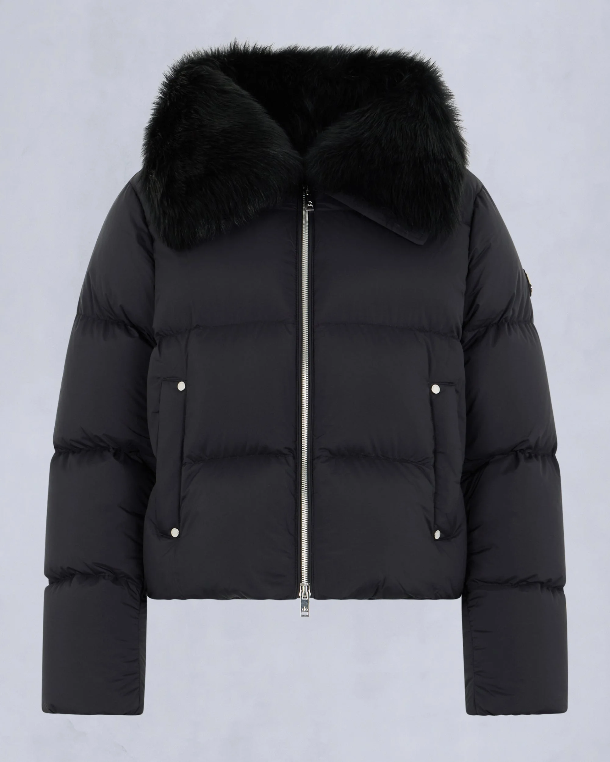 BELLE DUNE SHORT SHEARLING TRIM PUFFER - 1