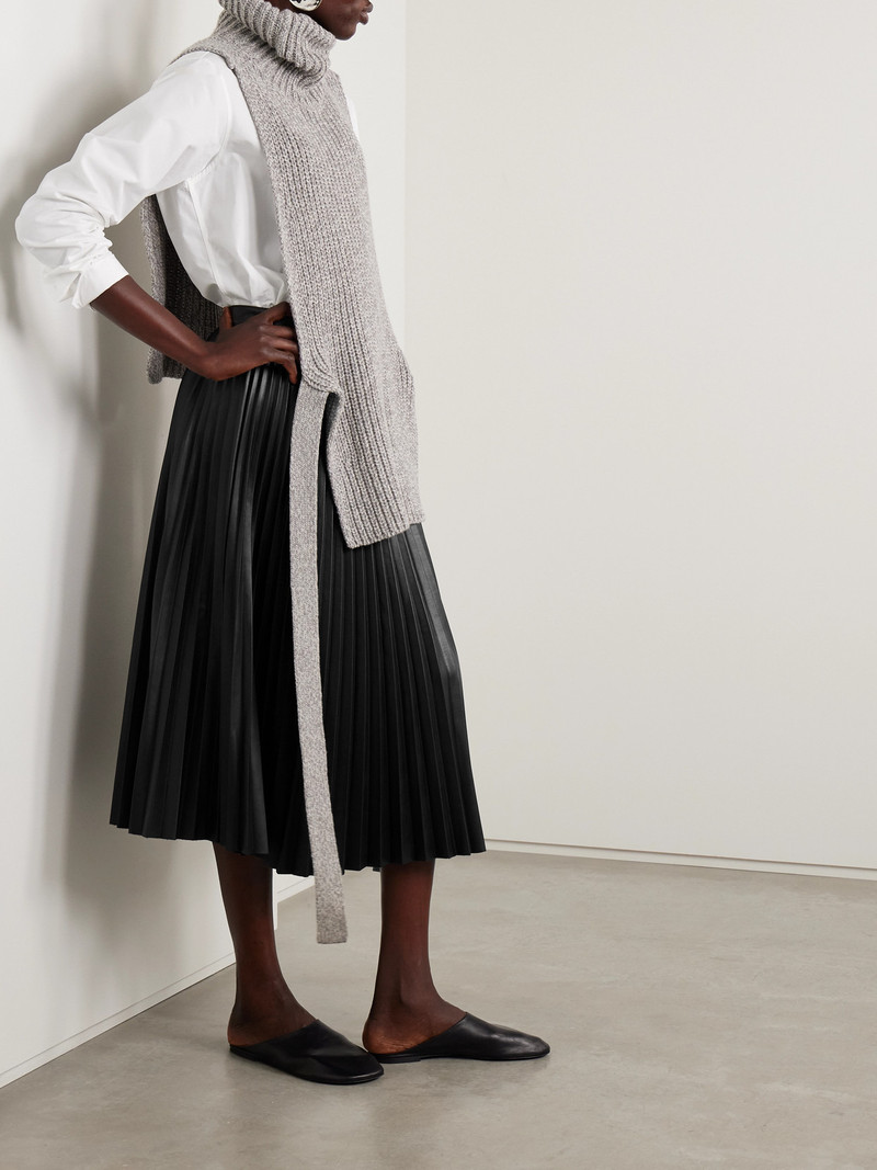 Proenza Schouler Daphne Pleated Vegan Leather Midi Skirt outlook