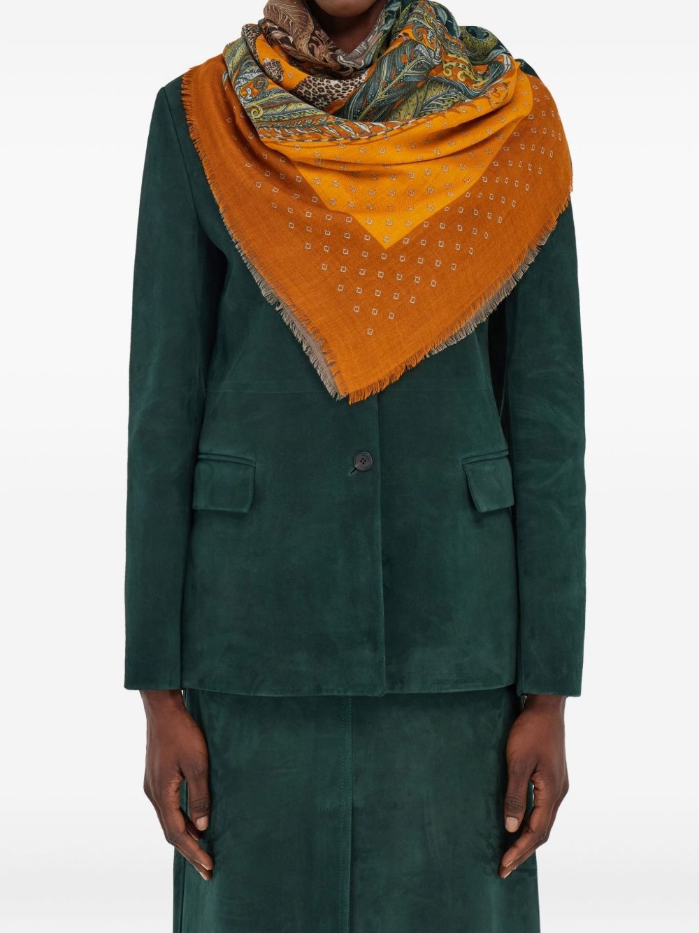 Madras-print cashmere scarf - 4