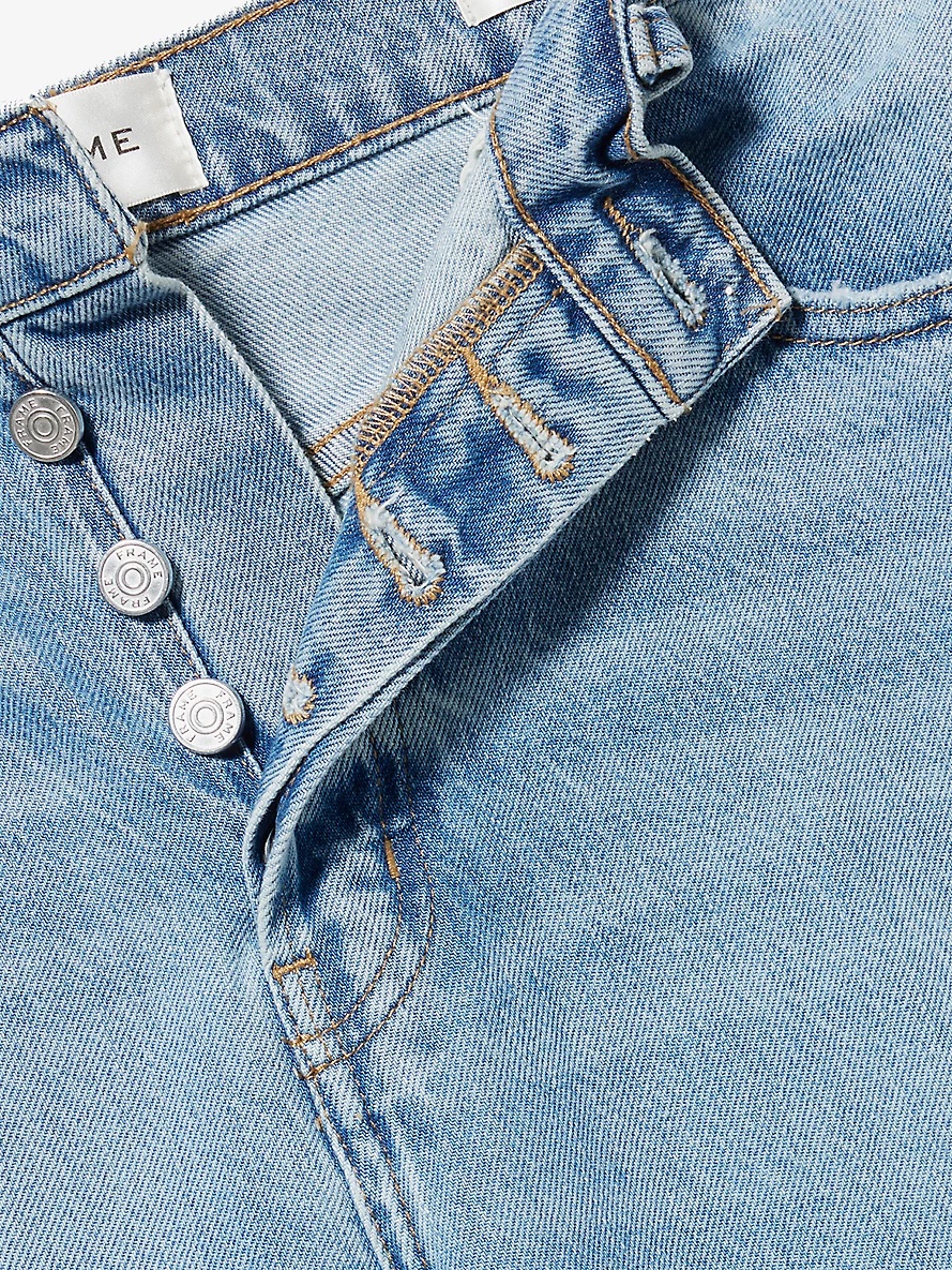 Logo-embellished straight-leg high-rise recycled denim-blend jeans - 7