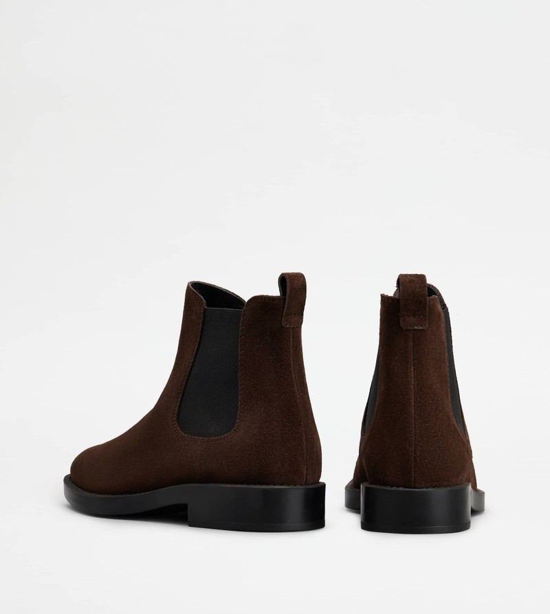 Tod's ANKLE BOOTS IN SUEDE - BROWN outlook