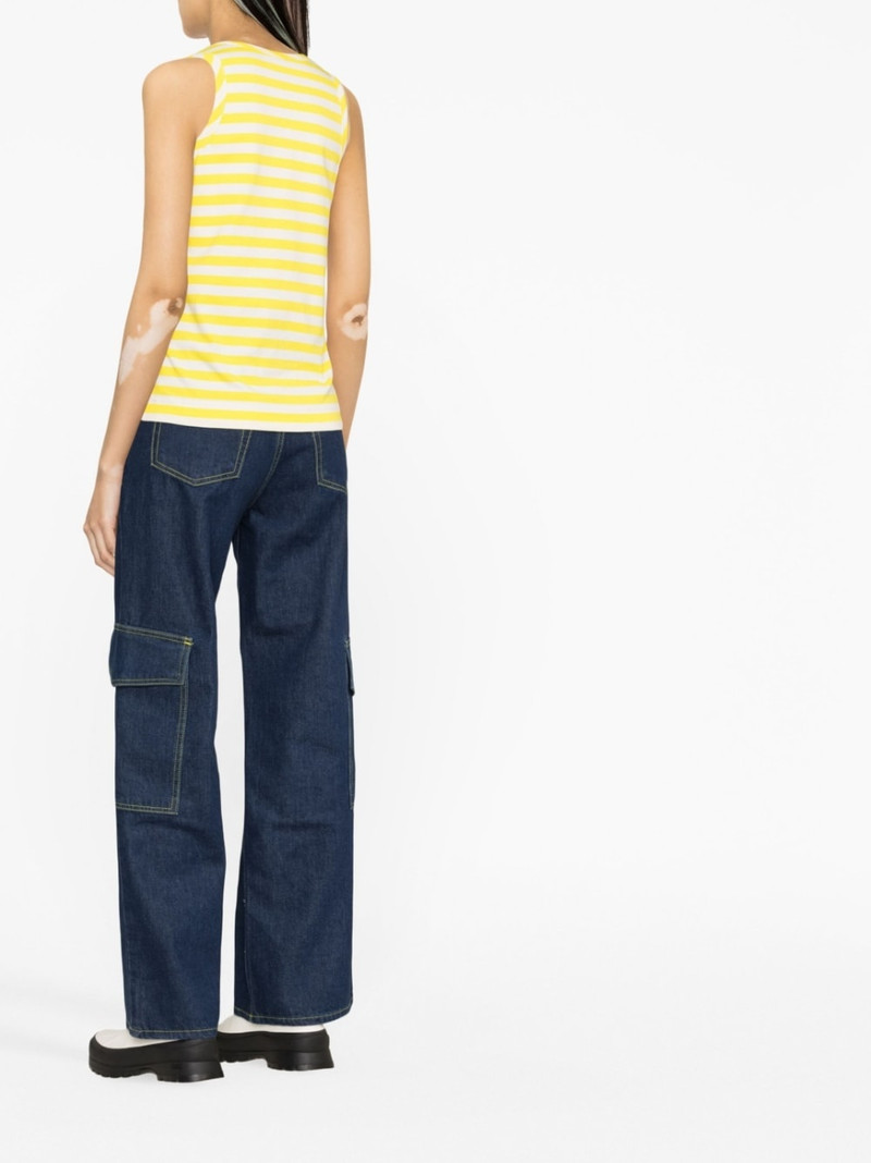 striped logo-print tank top 3