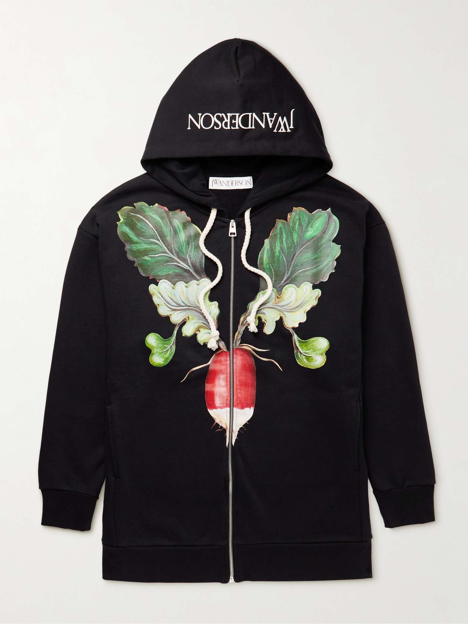 Logo-Embroidered Printed Cotton-Jersey Zip-Up Hoodie - 1