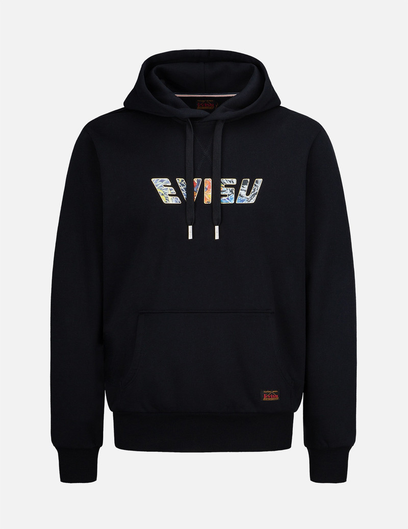 DRAGON-PATTERN LOGO PRINT HOODED SWEATSHIRT 1