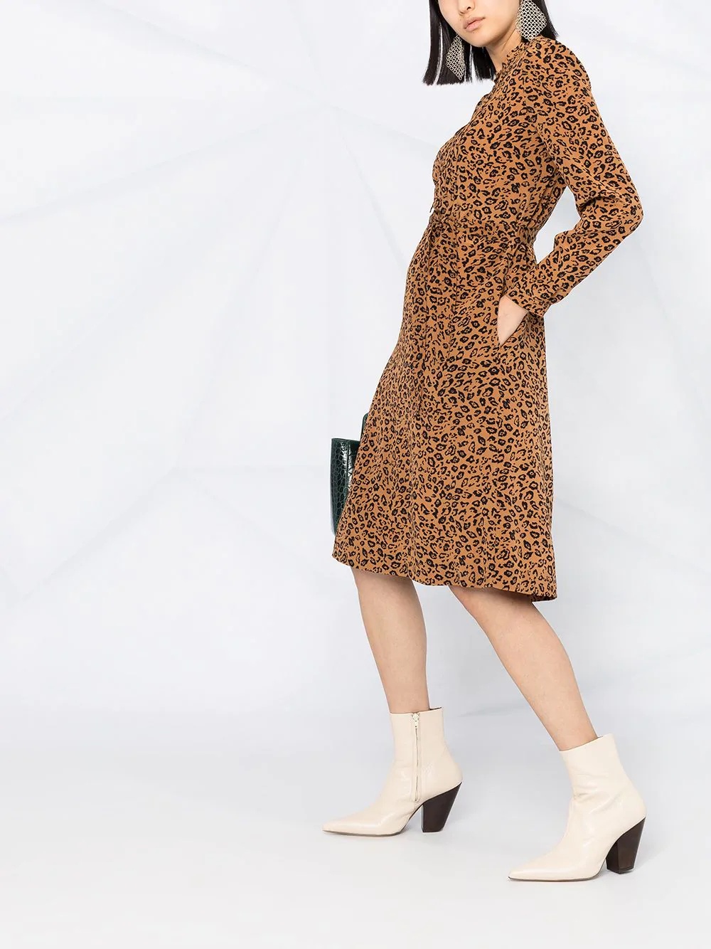 leopard-print A-line dress - 6