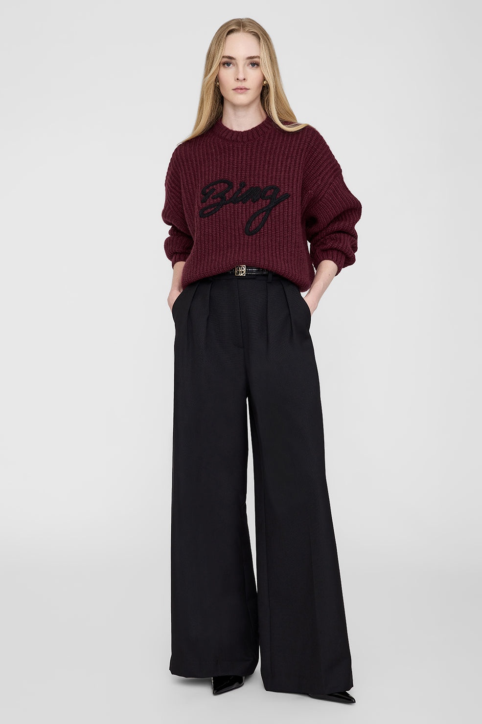 Sydney Crew Sweater Signature - Zinfandel - 3