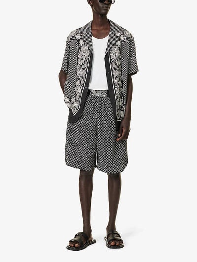 Balmain Brand-pattern relaxed-fit stretch-woven shorts outlook