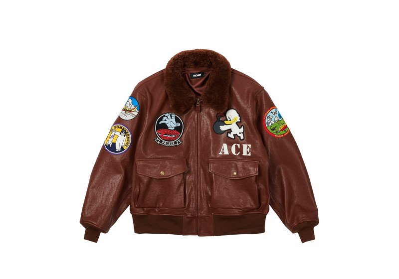 PALACE LEATHER FLIGHT JACKET BROWN outlook