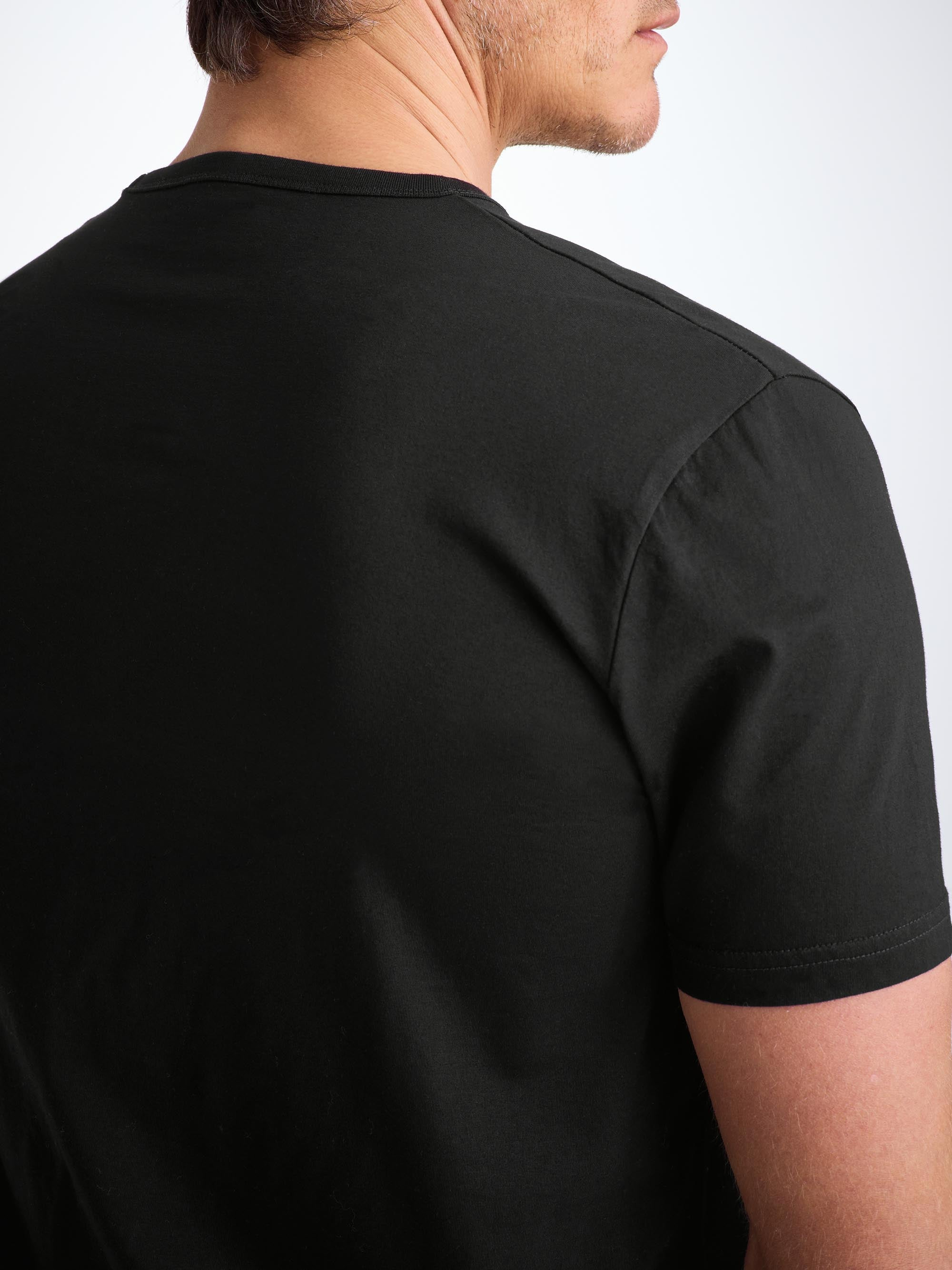 Men's V-Neck T-Shirt Barny Pima Cotton Black - 6