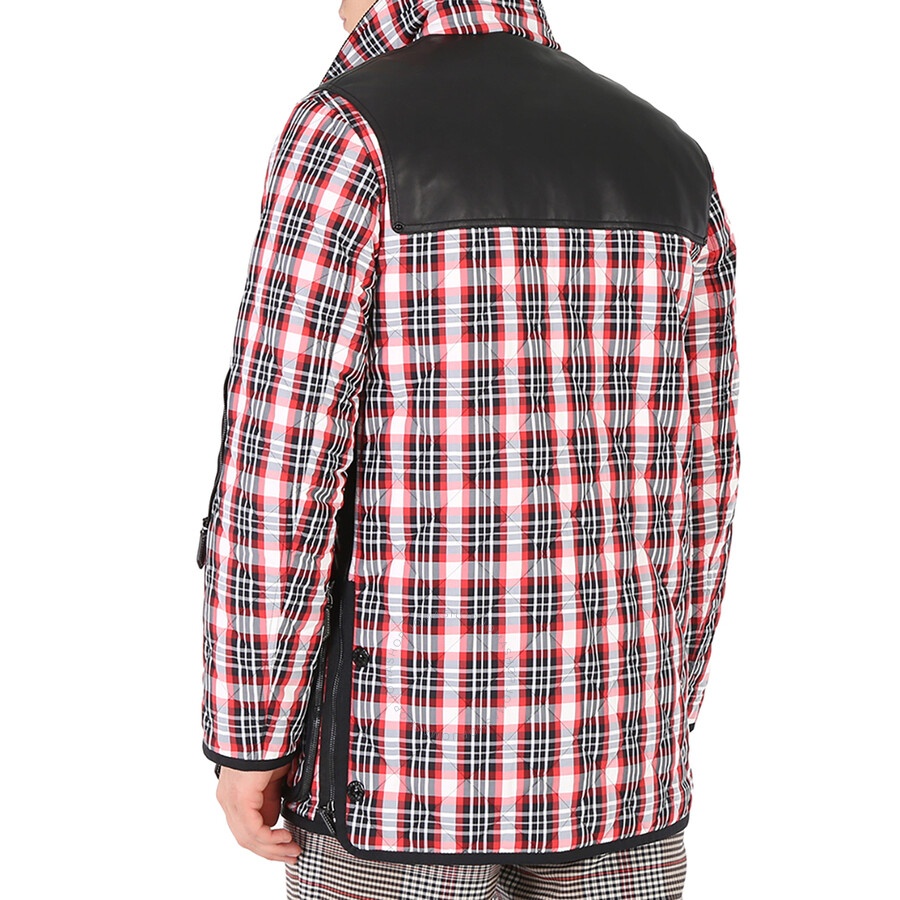 Burberry Men's Bright Red Check Diamond-Quilted Barn Jacket - 6