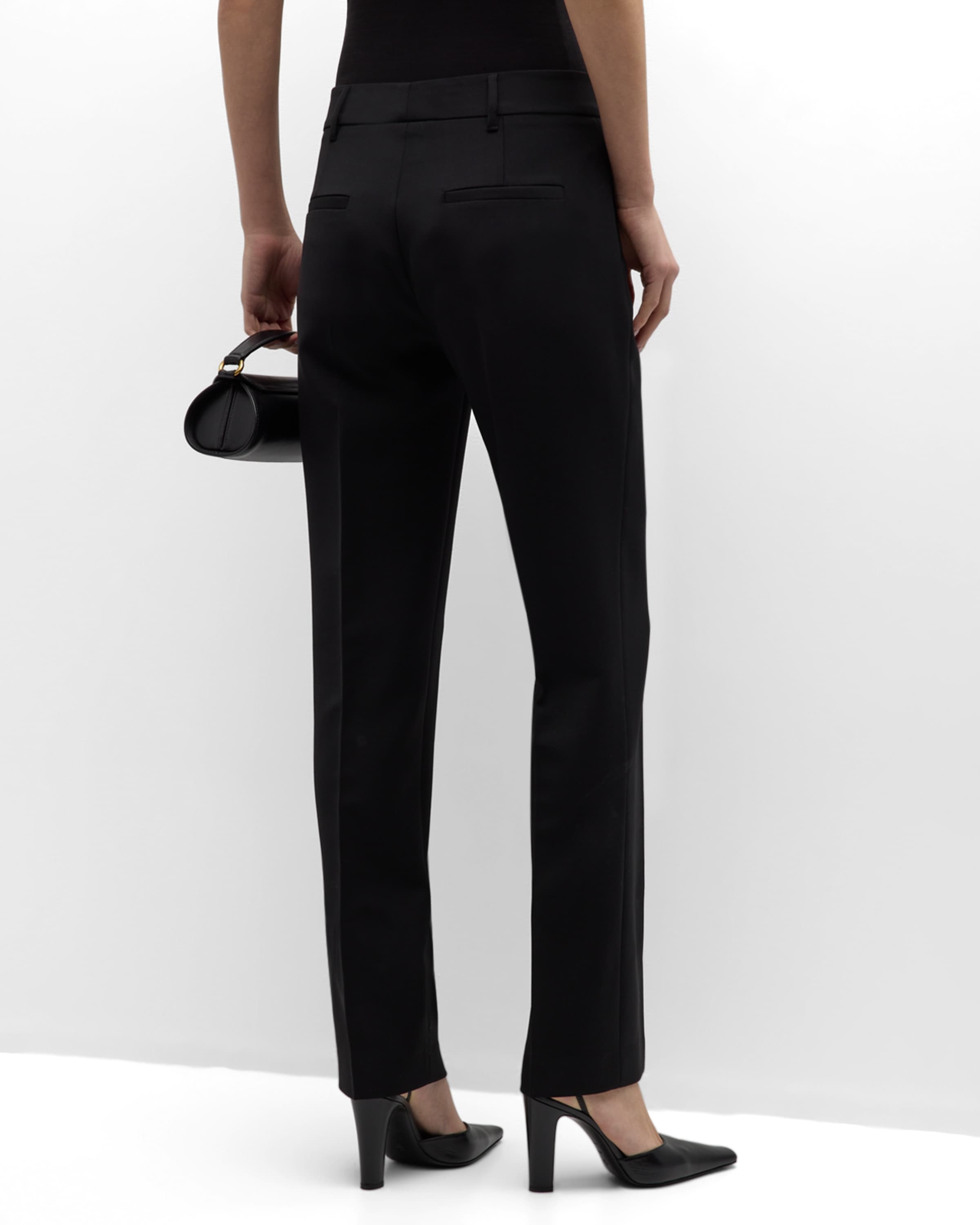 Francisco Mid-Rise Straight-Leg Crepe Pants - 5