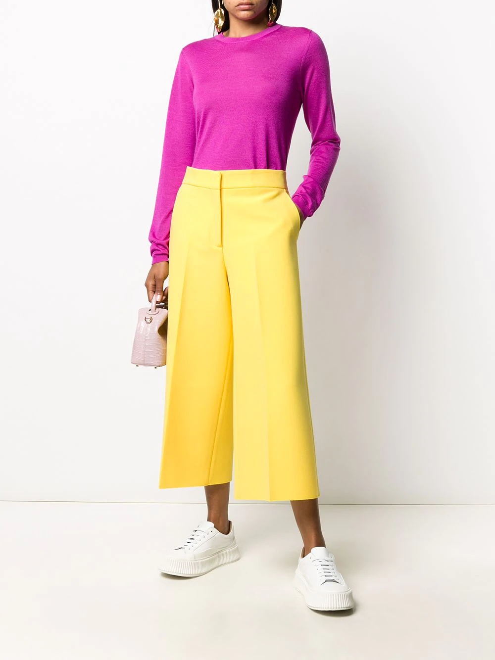 wide-leg cropped trousers - 2