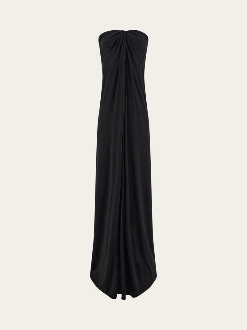 Sleeveless long dress with gathered detail 1