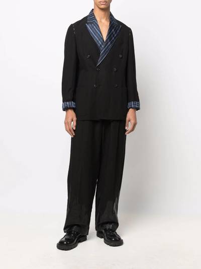 Maison Margiela contrast-lapel double-breasted blazer outlook