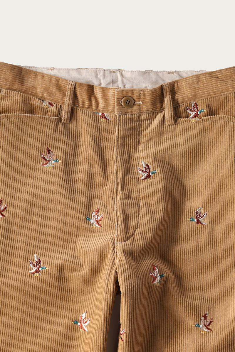 Kapital 8W Corduroy Embroidered Duck FRISKO Pants - Beige outlook
