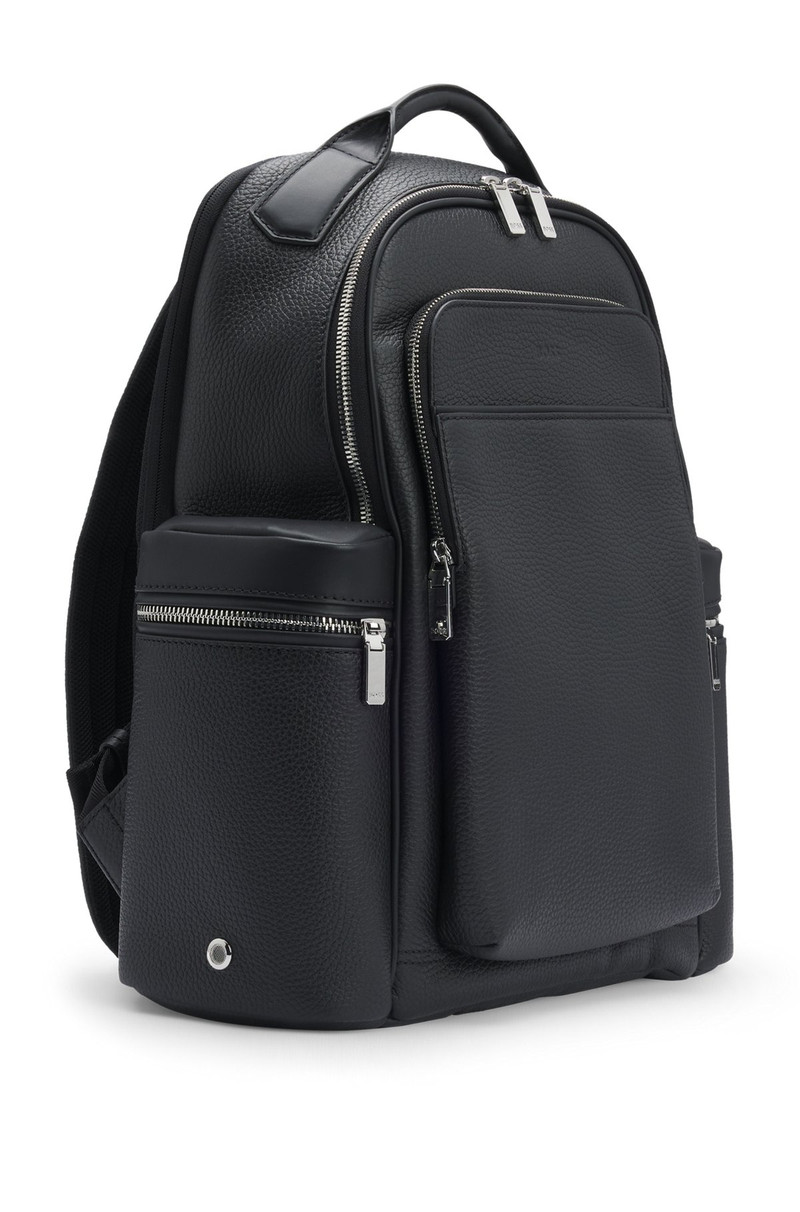 MULTI-POCKET BACKPACK IN ITALIAN LEATHER WITH SIGNATURE TRIMS 5