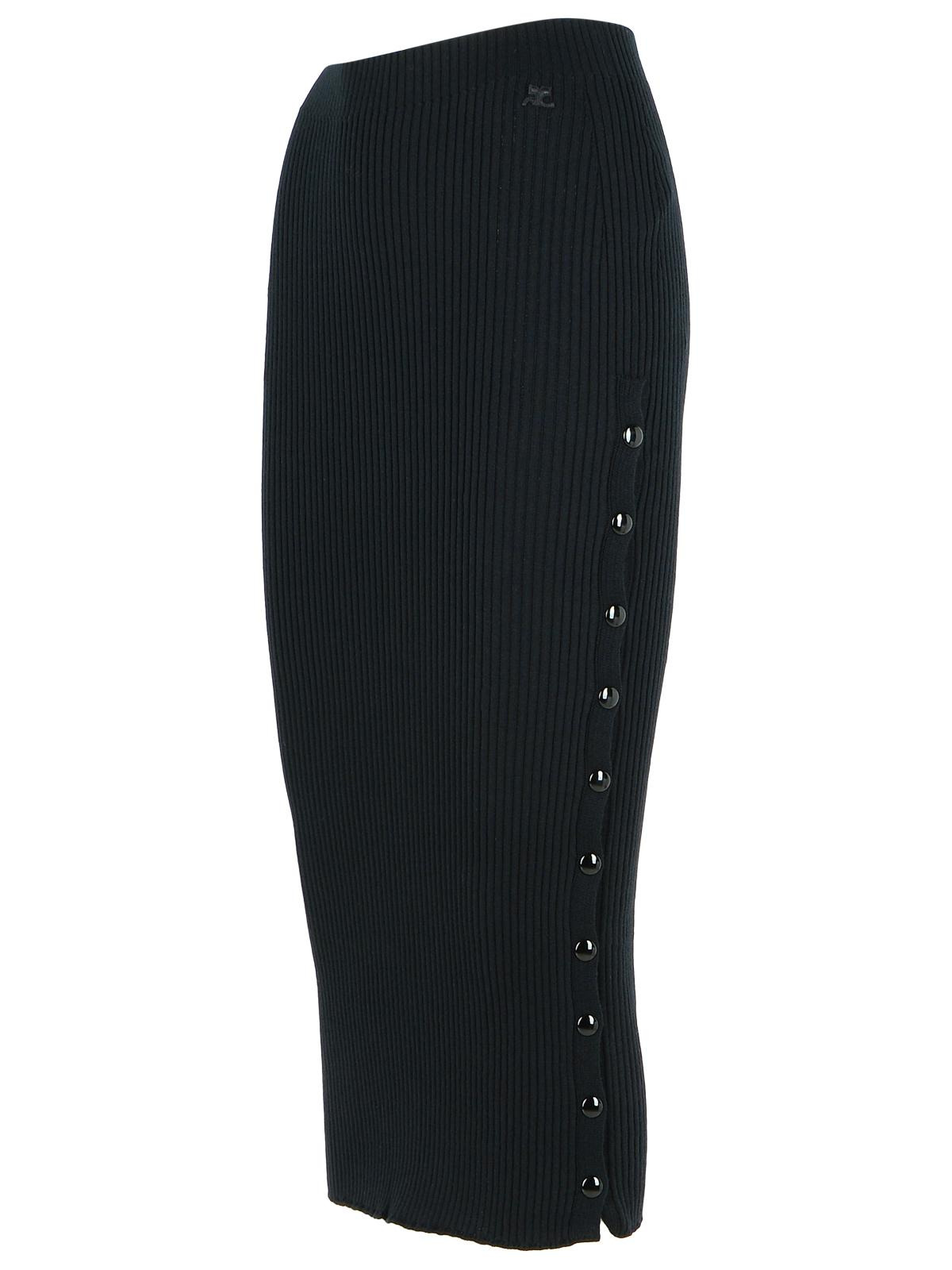 Courreges Black Merino Wool Blend Skirt Women - 2