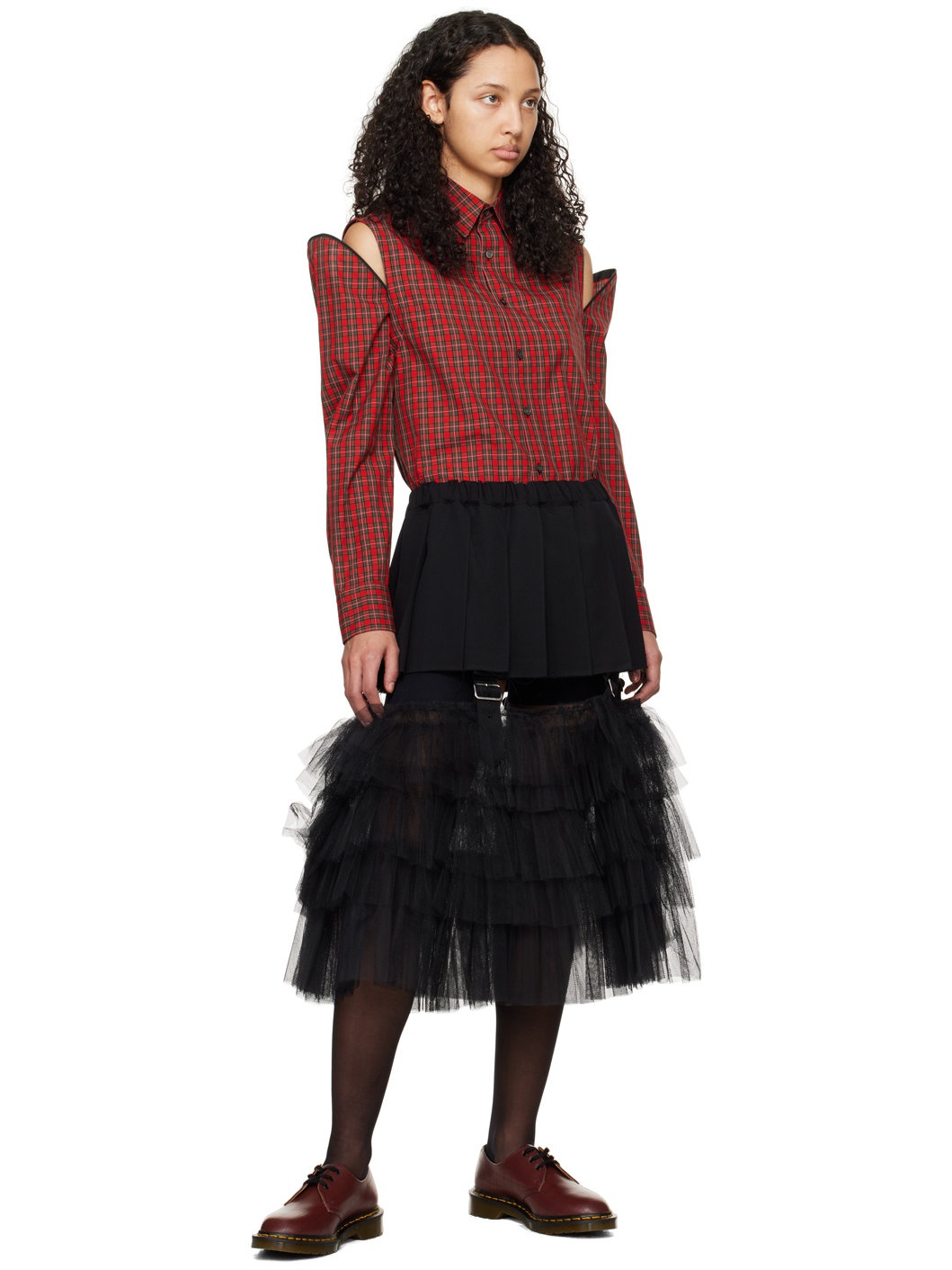 Red Detachable Sleeves Shirt - 5