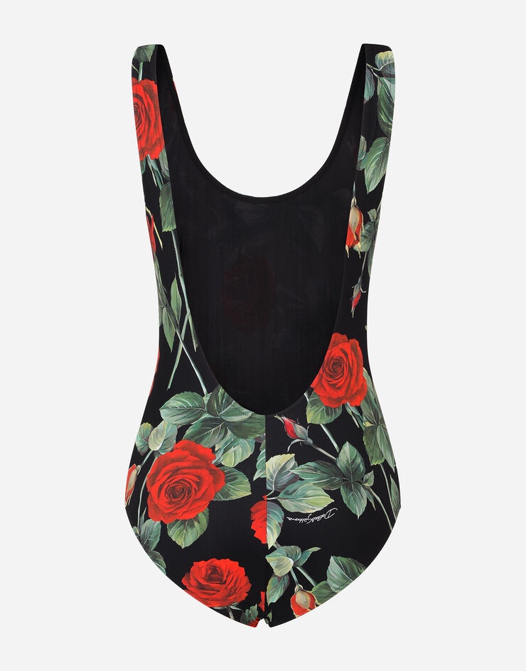Rose-print one-piece swimsuit - 2