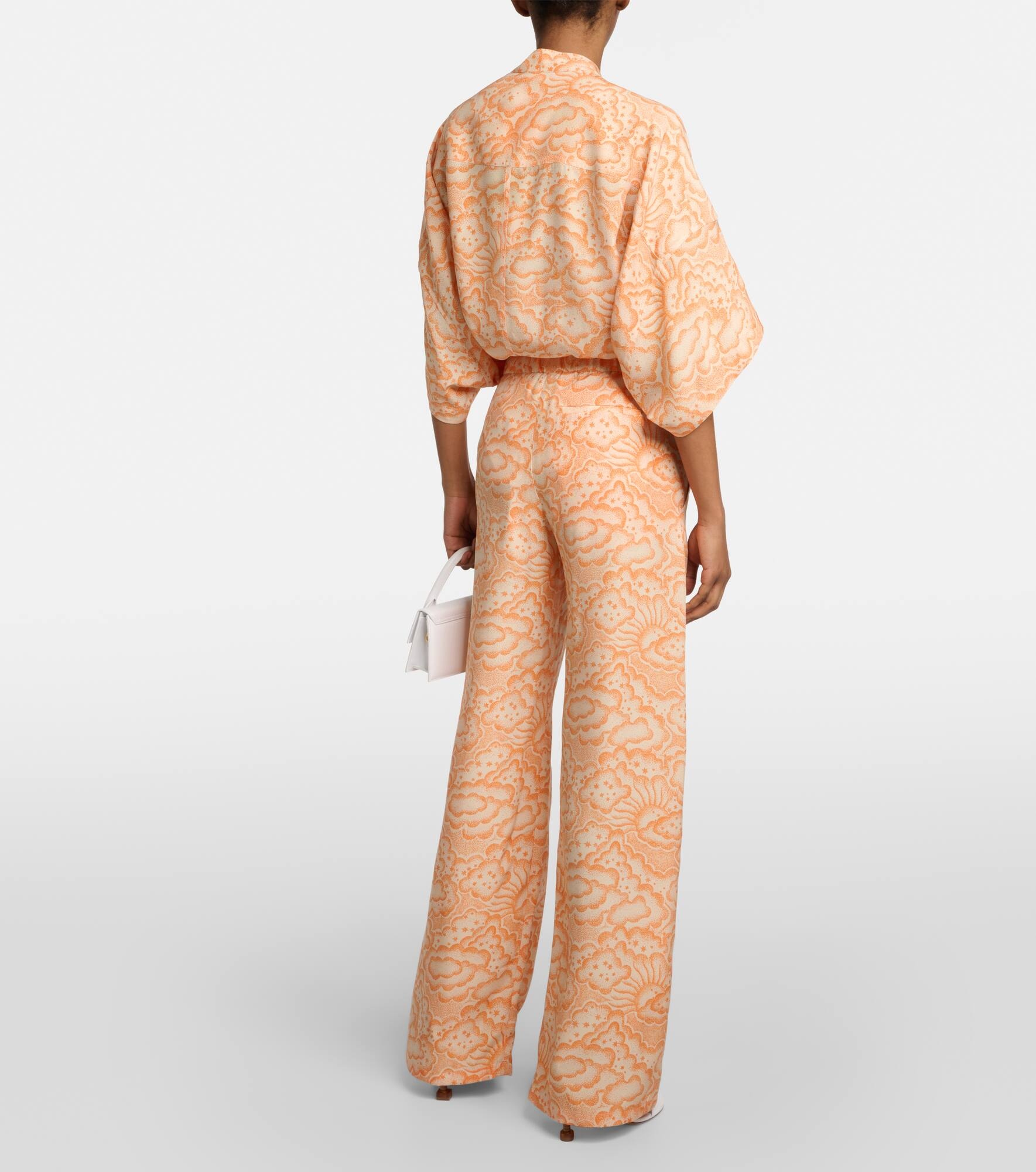 Mid-rise silk pants - 3