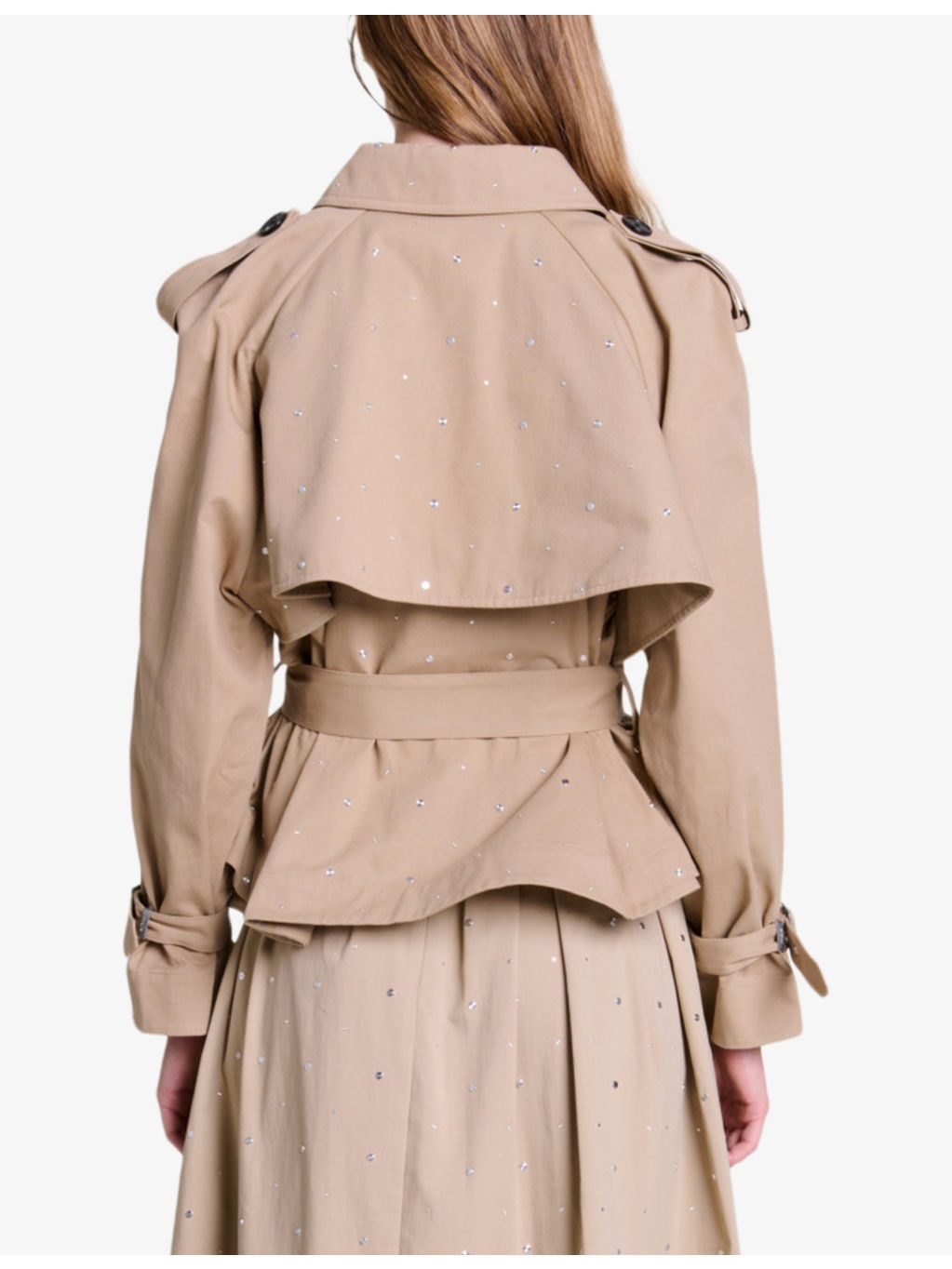 Stud-embellished relaxed-fit cotton trench - 4