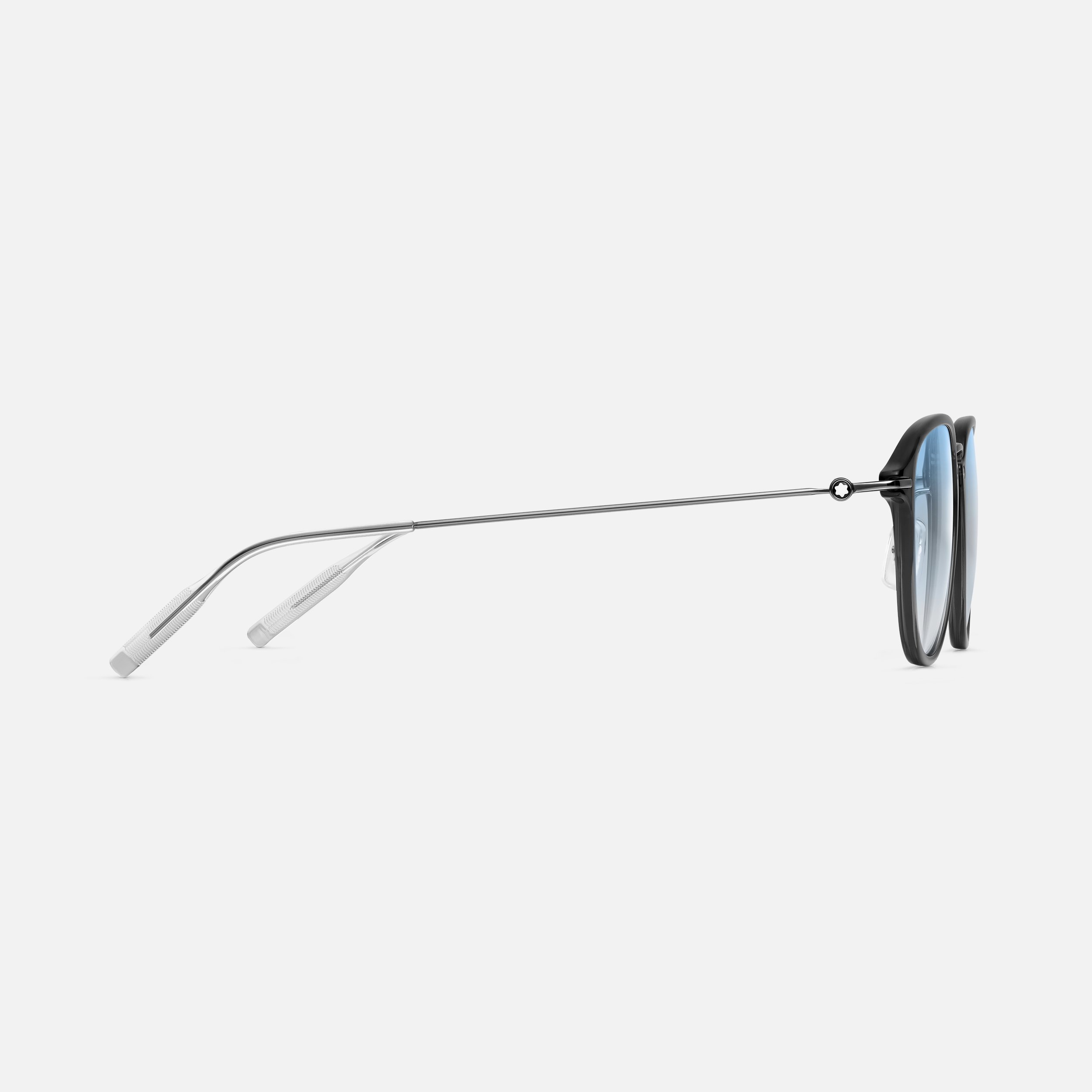 Blue Light Protection Round Sunglasses with Gray-Colored Injected Frame - 2