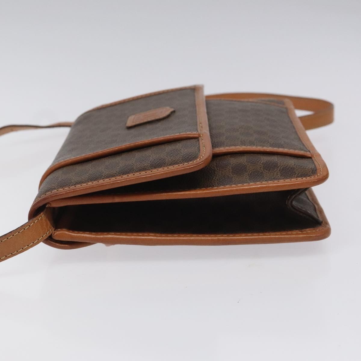 CELINE Macadam Canvas Shoulder Bag Pvc Leather Brown - 4