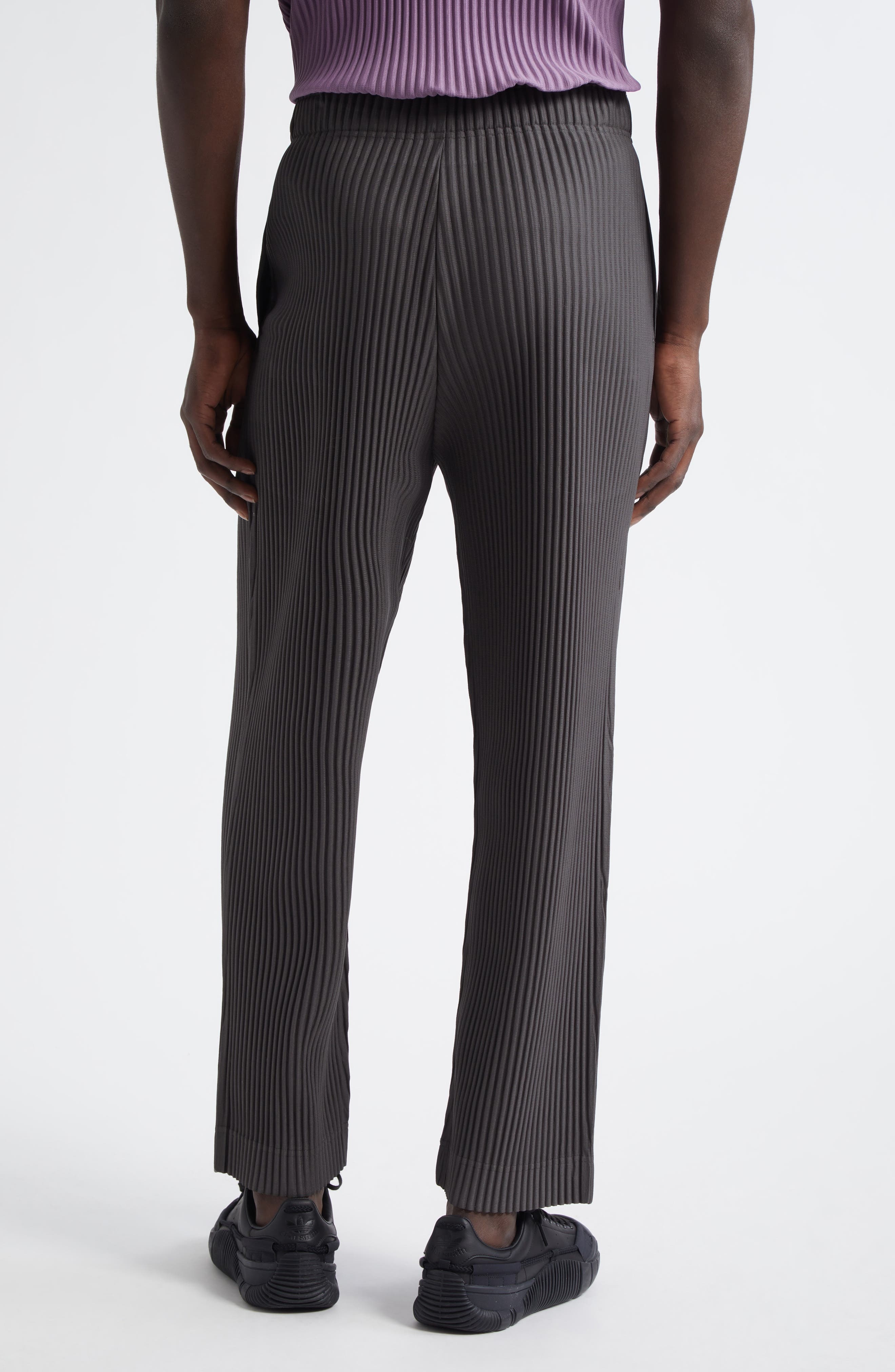 Homme Plissé Issey Miyake Monthly Colors March Pleated Straight Leg Pants in Charcoal Gray at Nordst - 3