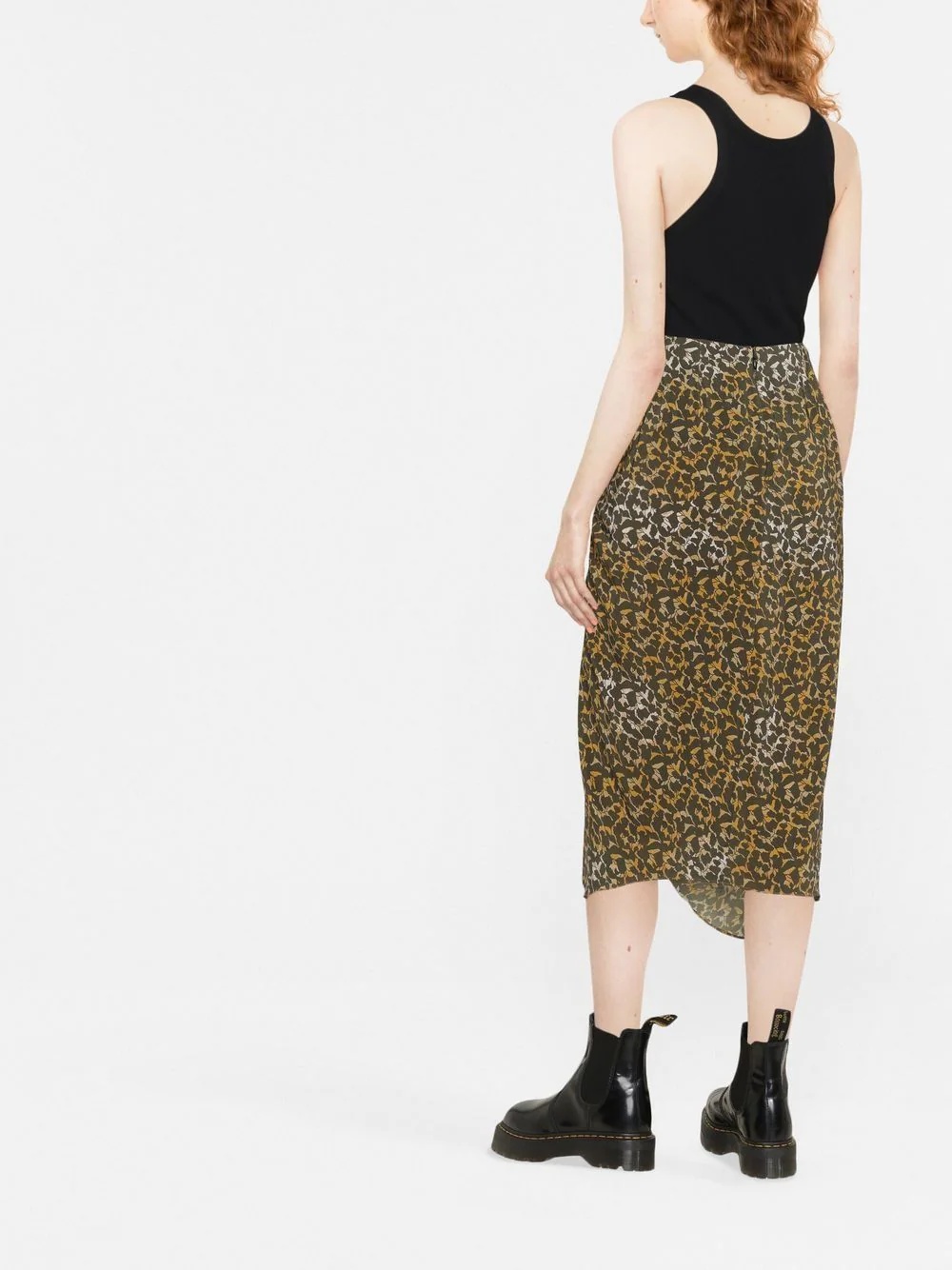 Azaria floral-print draped skirt - 4