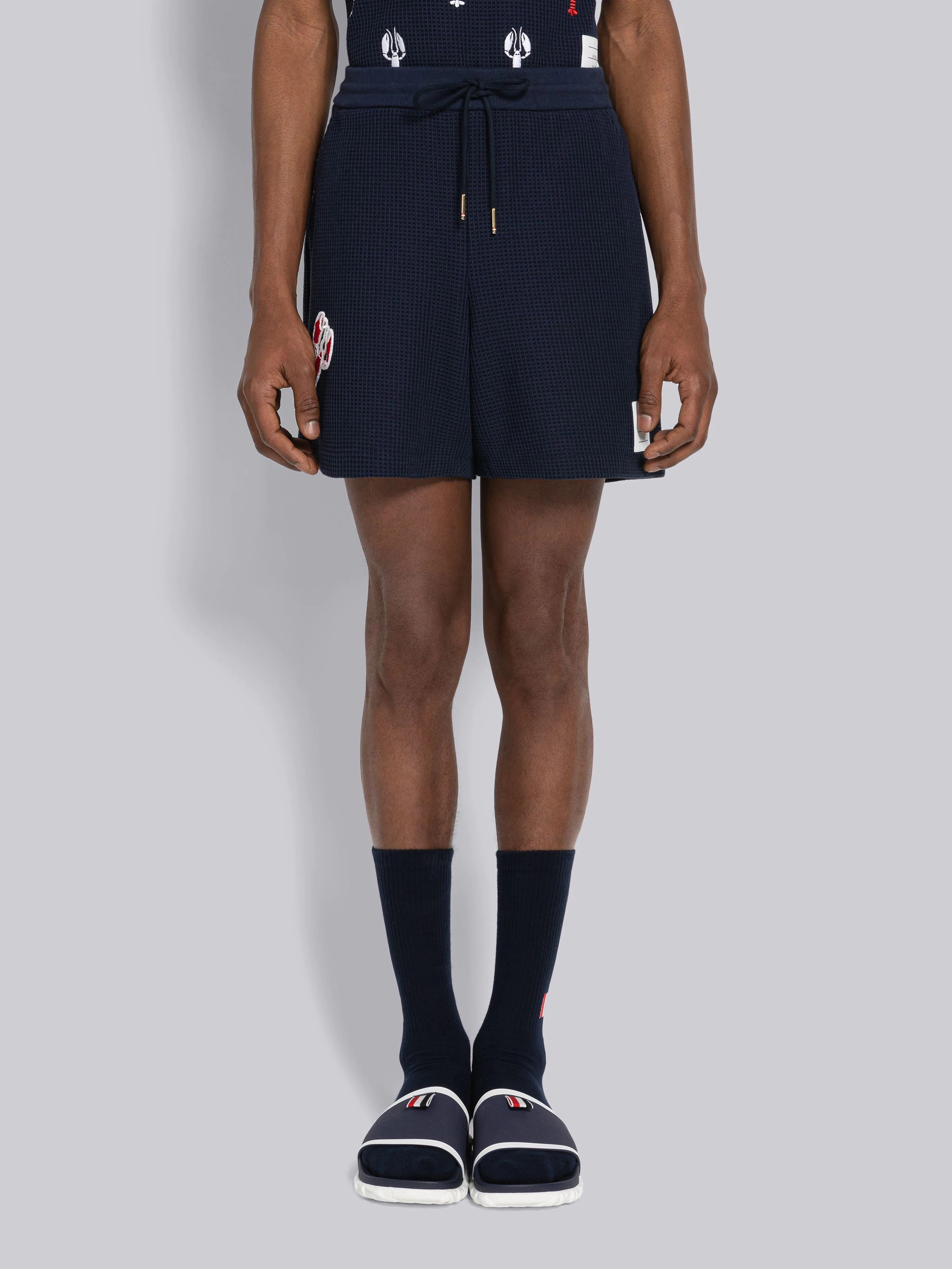 Check Lobster Mid Thigh Summer Shorts - 1