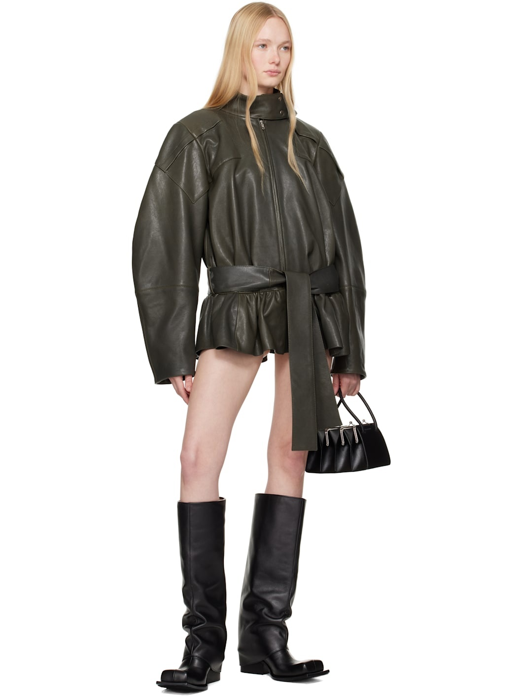 Black Havva Chunky Heel Tall Boots - 5