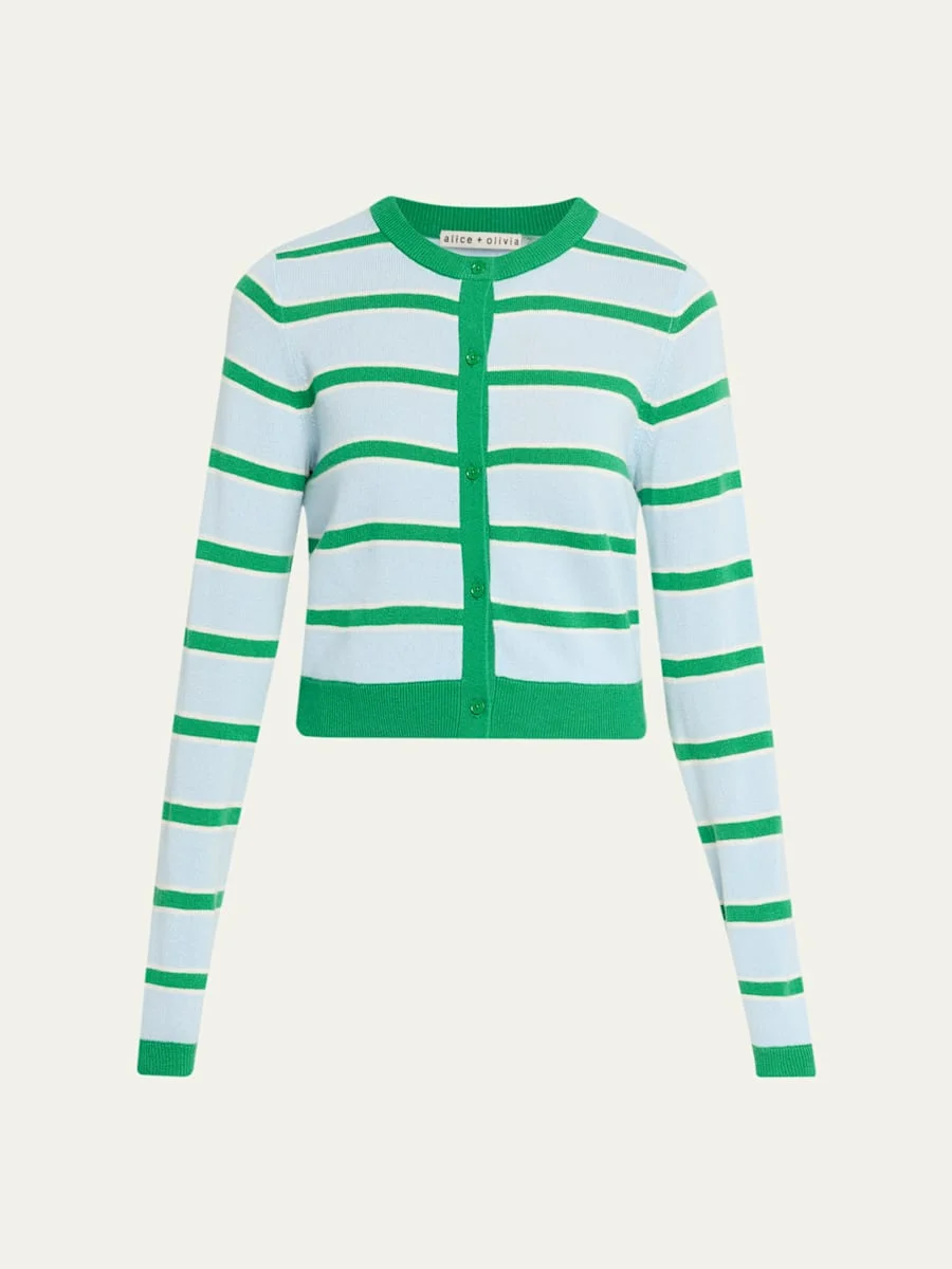 Dollie Striped Cashmere Cardigan - 1