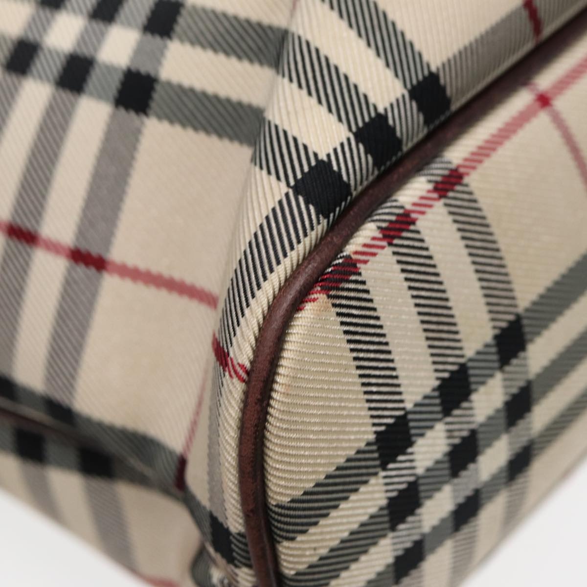 Burberry Nova Check Hand Bag Canvas Beige Silver - 14