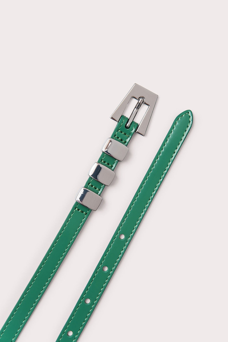 BY FAR Vic Clover Green Semi Patent Leather outlook