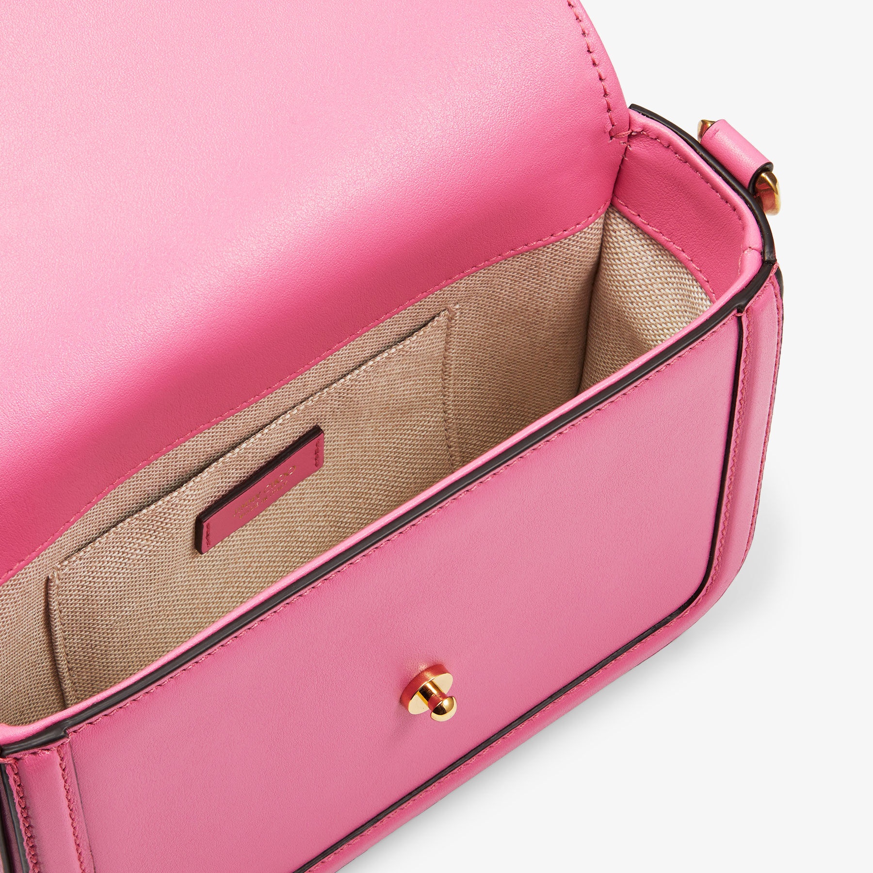 Diamond Crossbody
Candy Pink Smooth Calf Leather Top Handle Bag - 4